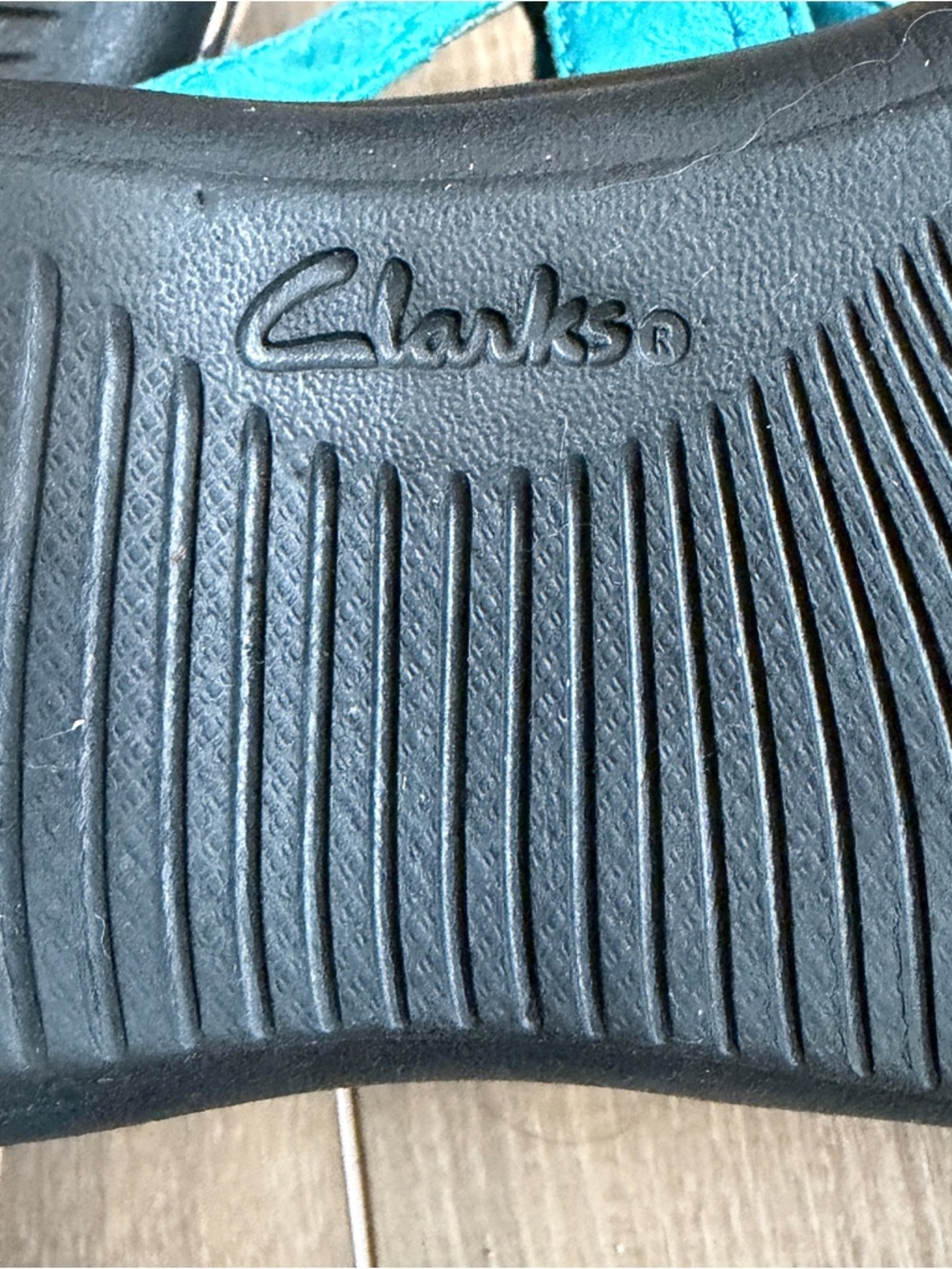 Clarks Laurieann Gema Women’s US 8 Turquoise Leather Adjustable Flat Sandals - Picture 14 of 15
